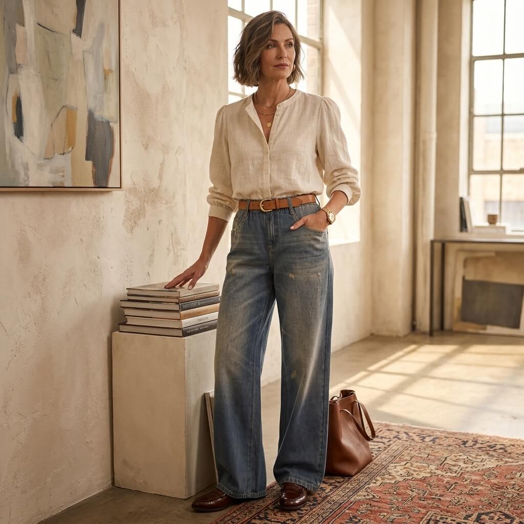 Denim Print French Terry Cotton Impossible Jeans