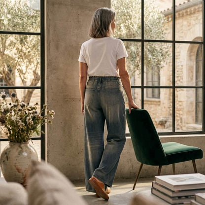 Denim Print French Terry Cotton Impossible Jeans