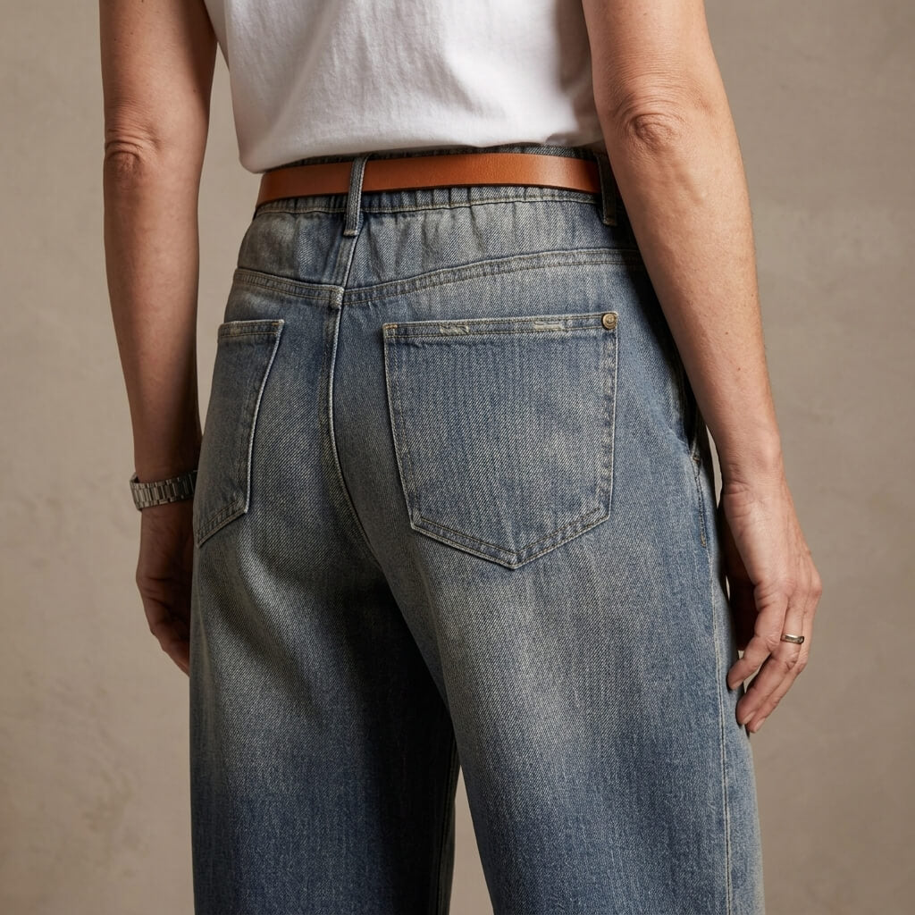 Denim Print French Terry Cotton Impossible Jeans