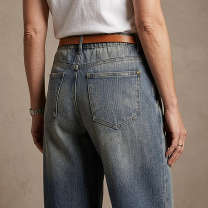 Denim Print French Terry Cotton Impossible Jeans