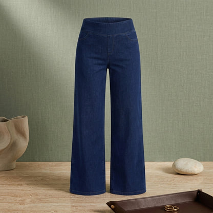 Denim Print French Terry Casual Sweatpants Jeans