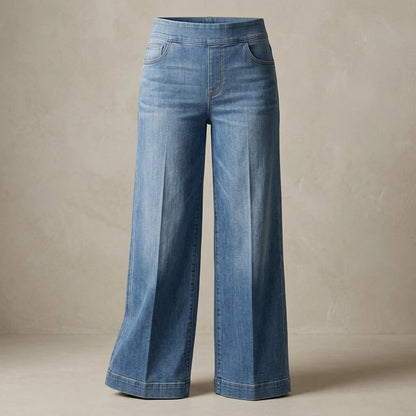 Denim Print French Terry Casual Sweatpants Jeans
