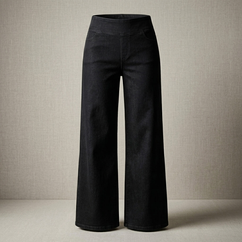 Denim Print French Terry Casual Sweatpants Jeans